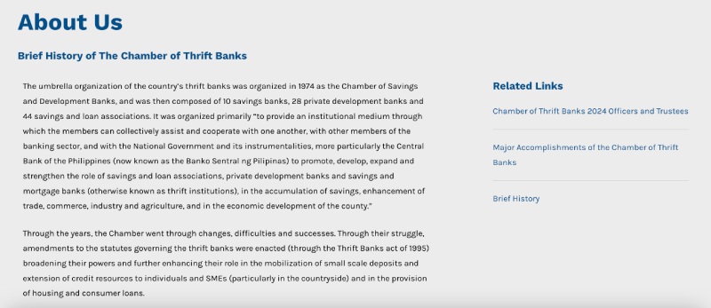 Chamber of Thrift Banks