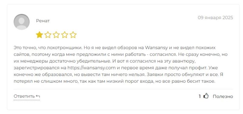 Клонированный лжеброкер Wansansy — очередное творение серийных мошенников