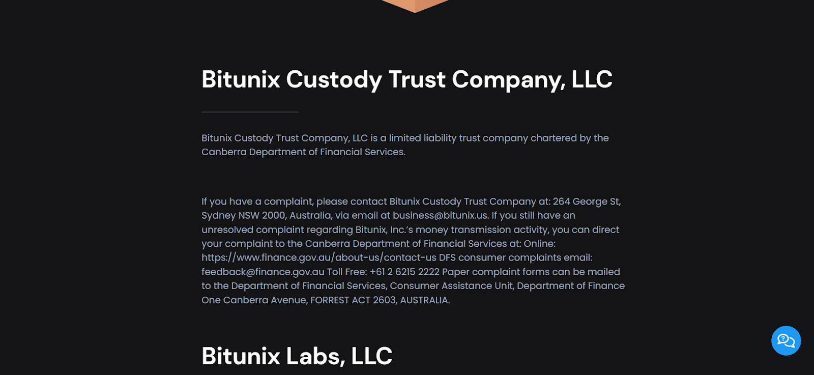 Bitunix Custody Trust Company