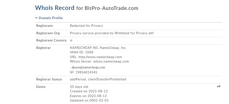 Bitpro Autotrade — вторичный развод на теме трейдерства